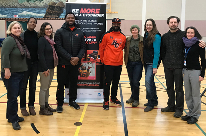 BC Lions members present anti-violence message to GISS