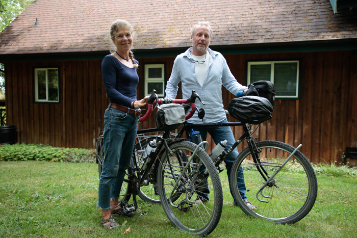 Couple cycles around the world