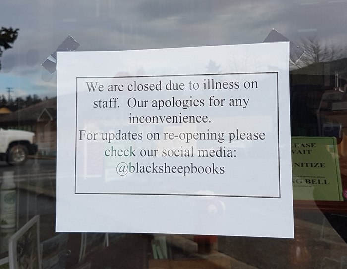 Black Sheep Books closed due to COVID-19