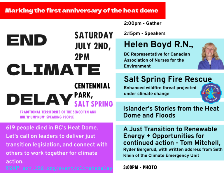 Event to mark one year anniversary of heat dome