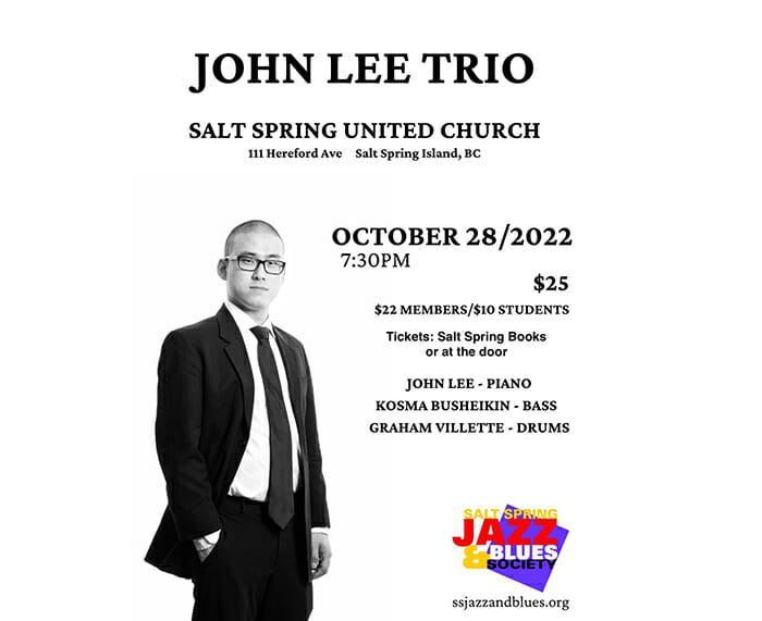John Lee Trio performs jazz concert on Friday, Oct. 28